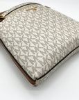 Michael Kors Vanilla And Acorn Coated Canvas Jet Set Charm North South Crossbody Bag