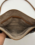 Michael Kors Vanilla And Acorn Coated Canvas Jet Set Charm North South Crossbody Bag