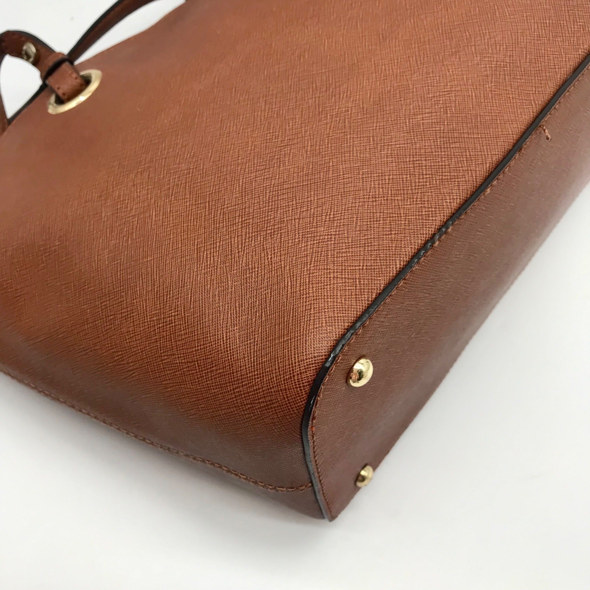 Calvin Klein Brown Saffiano Leather Tote Bag