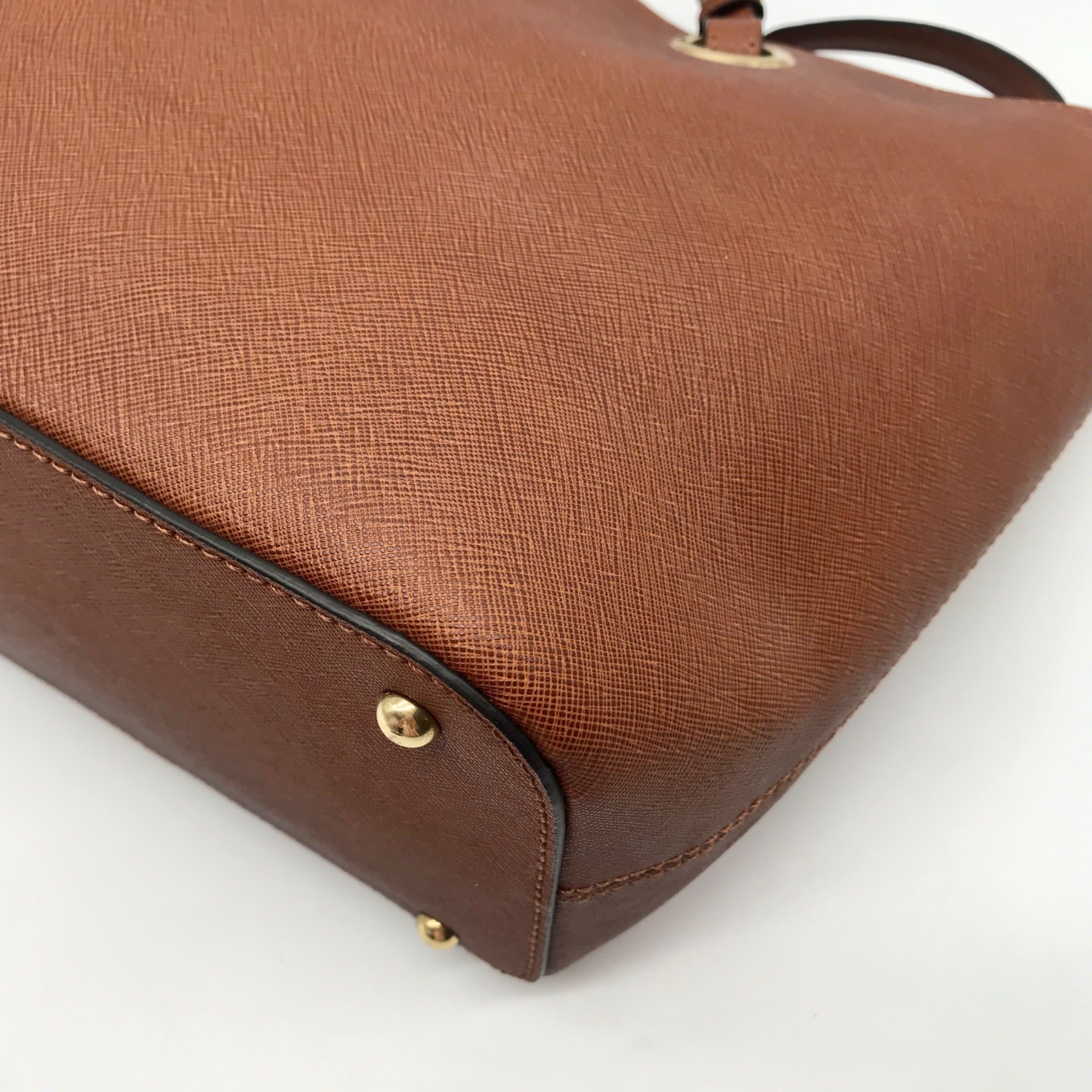 Calvin Klein Brown Saffiano Leather Tote Bag