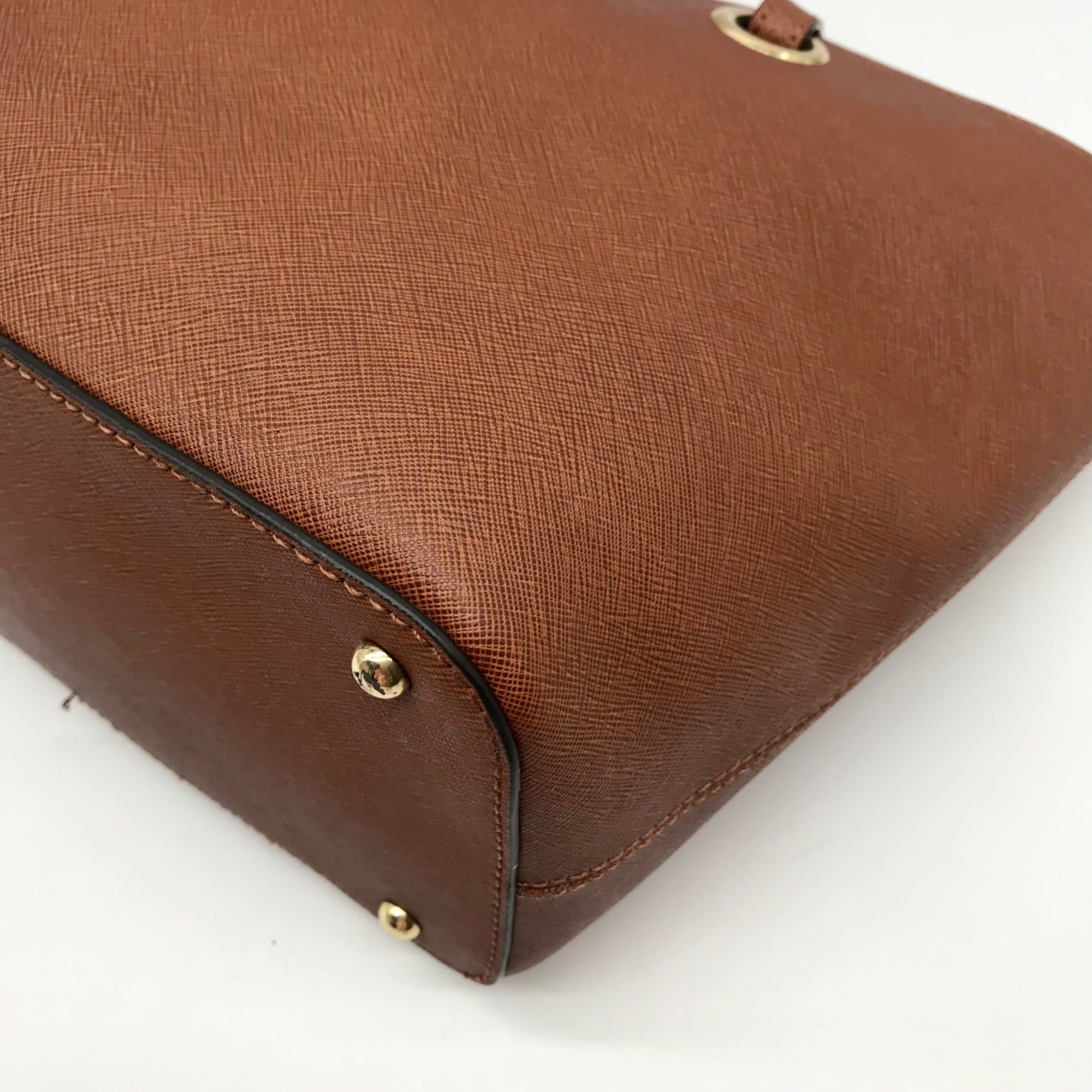 Calvin Klein Brown Saffiano Leather Tote Bag