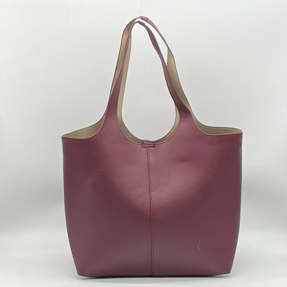 Madison West Elle Burgandy Leather Tote Bag
