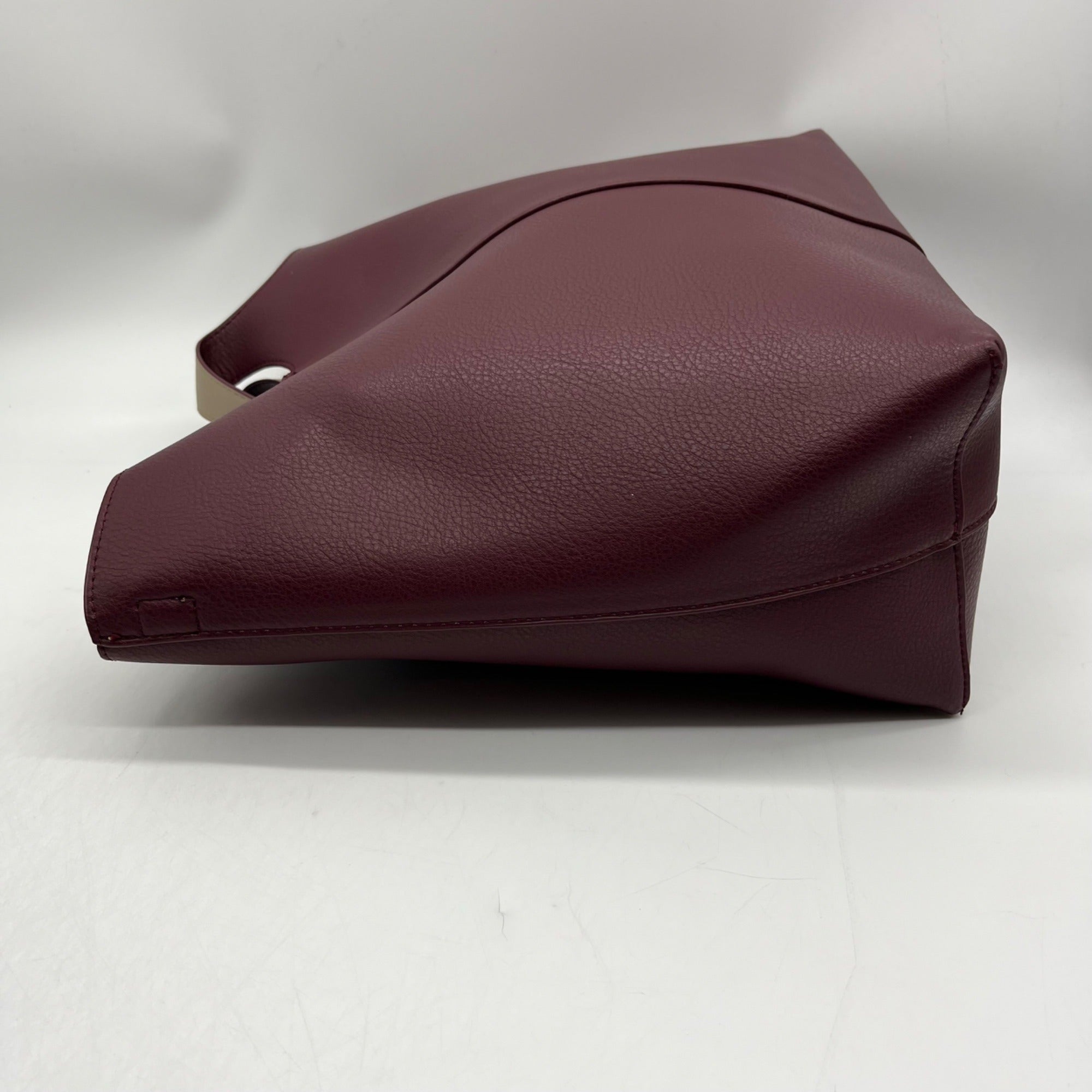 Madison West Elle Burgandy Leather Tote Bag