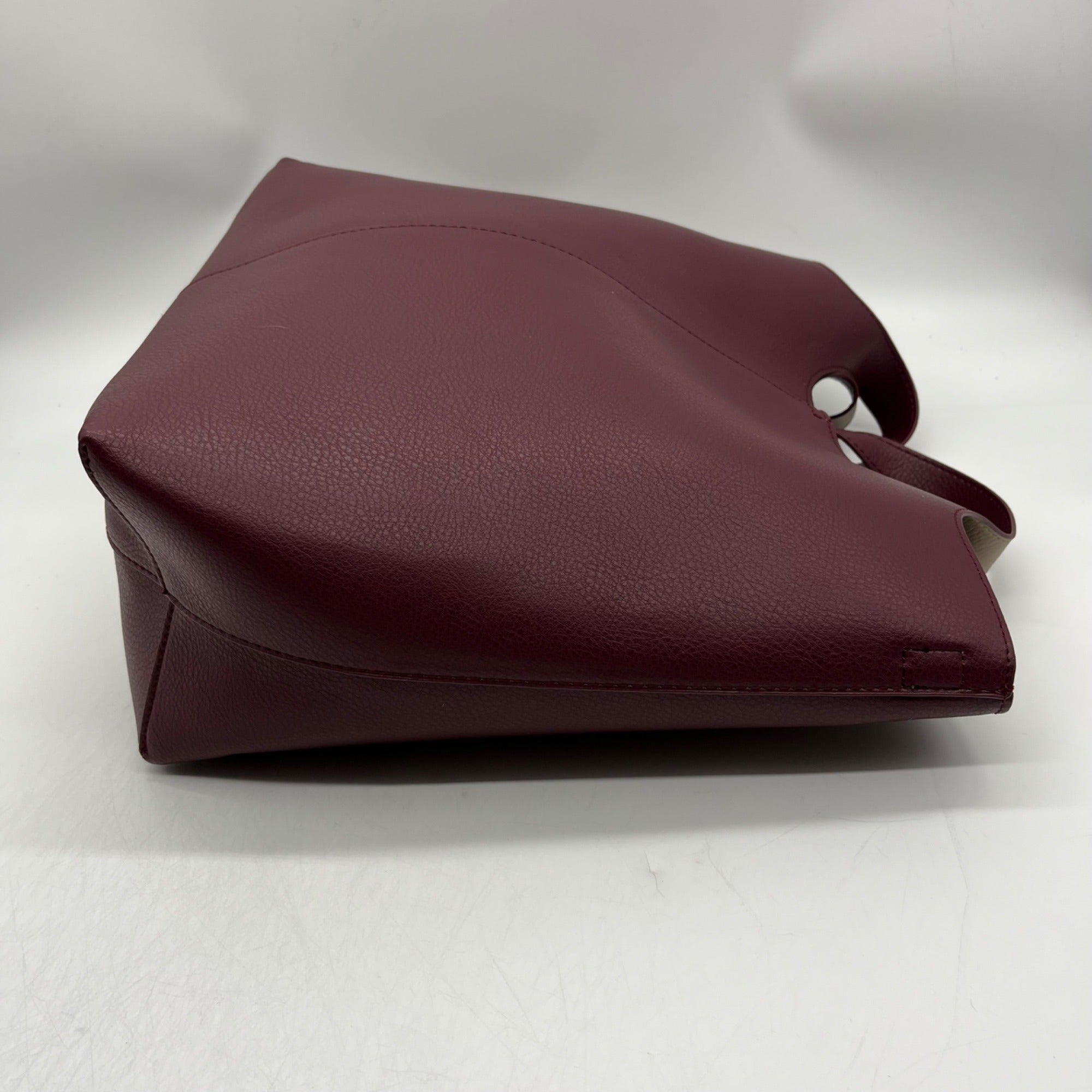 Madison West Elle Burgandy Leather Tote Bag