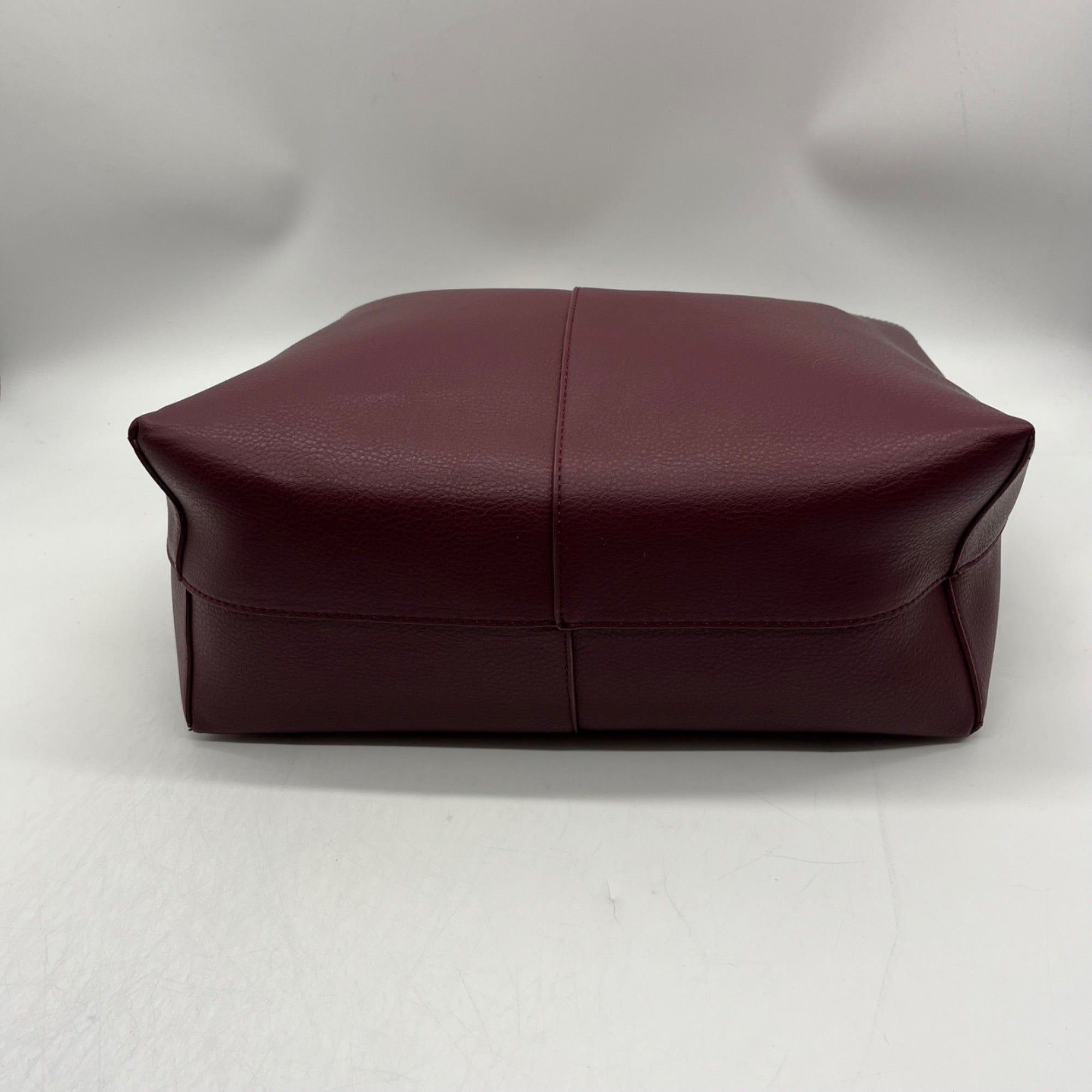 Madison West Elle Burgandy Leather Tote Bag