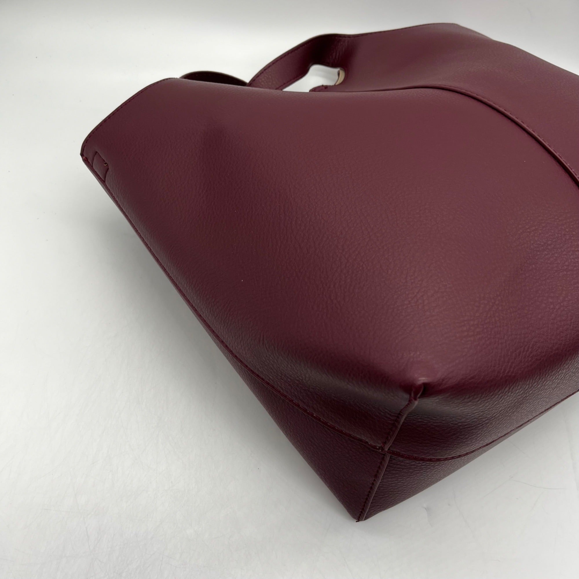 Madison West Elle Burgandy Leather Tote Bag