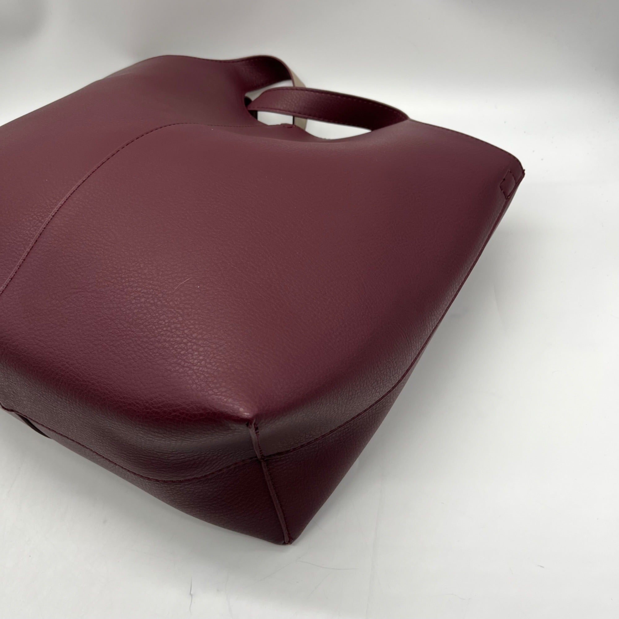 Madison West Elle Burgandy Leather Tote Bag