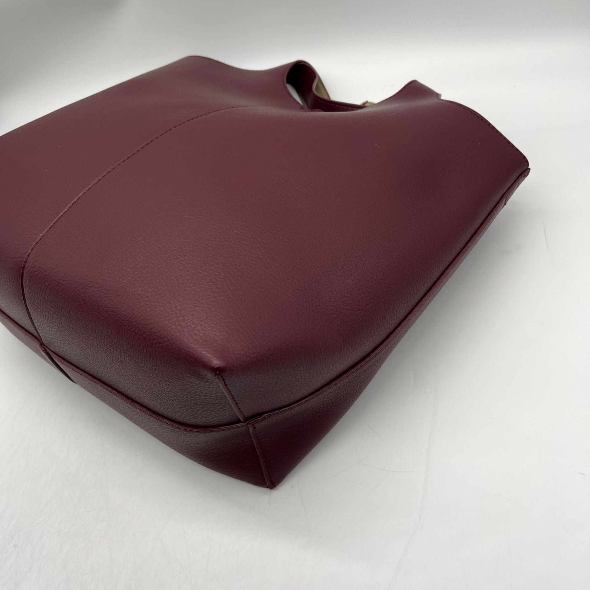Madison West Elle Burgandy Leather Tote Bag