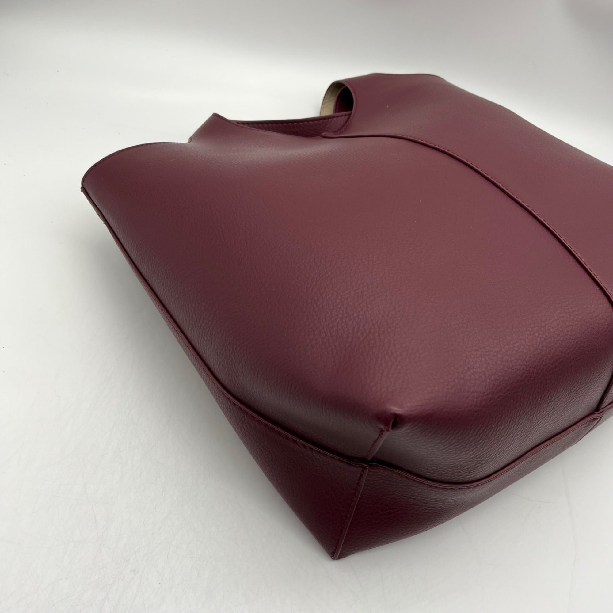 Madison West Elle Burgandy Leather Tote Bag