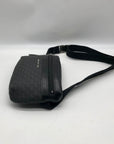 Michael Kors Black Coated Canvas & Leather Monogram Fanny Pack
