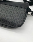 Michael Kors Black Coated Canvas & Leather Monogram Fanny Pack