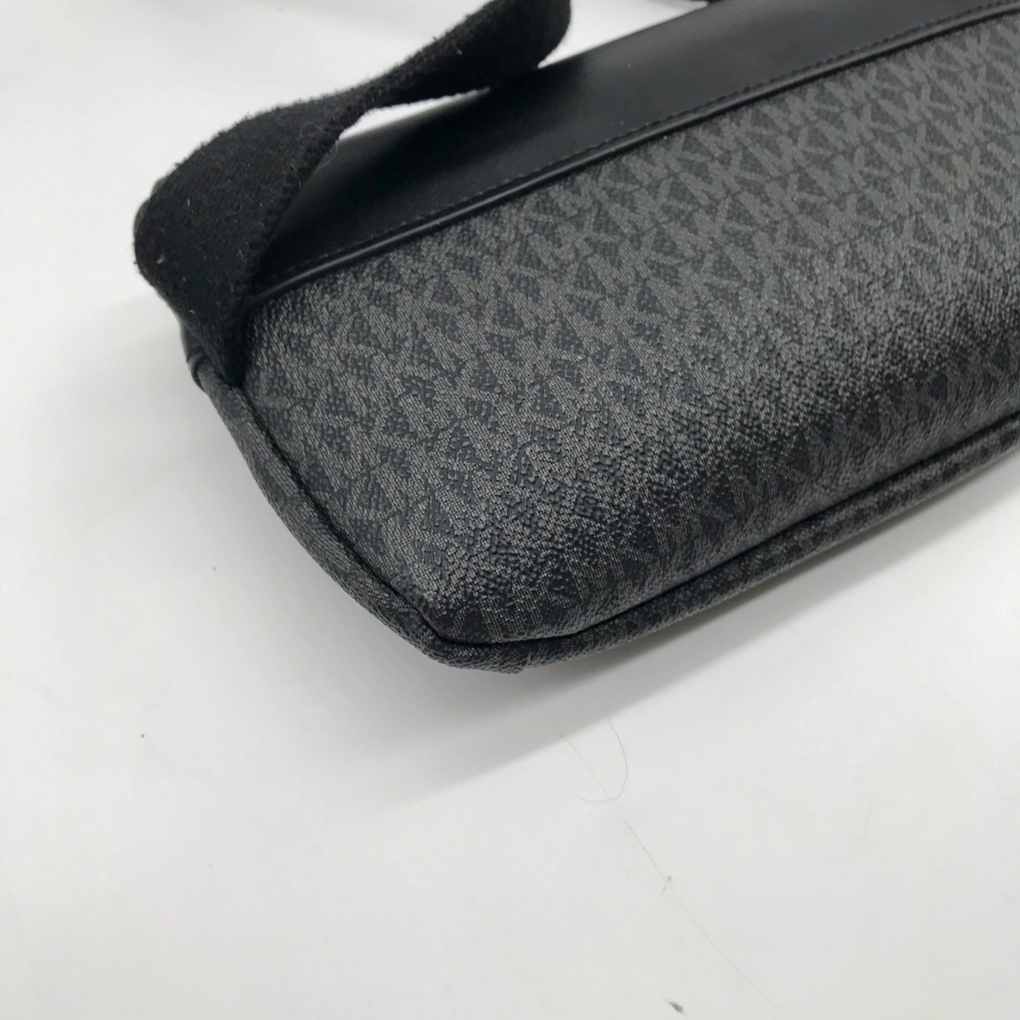 Michael Kors Black Coated Canvas &amp; Leather Monogram Fanny Pack