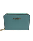 Kate Spade Darcy Sky Blue Pebbled Leather Zip Around Card Case