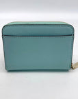 Kate Spade Darcy Sky Blue Pebbled Leather Zip Around Card Case