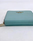 Kate Spade Darcy Sky Blue Pebbled Leather Zip Around Card Case