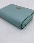 Kate Spade Darcy Sky Blue Pebbled Leather Zip Around Card Case