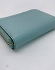 Kate Spade Darcy Sky Blue Pebbled Leather Zip Around Card Case