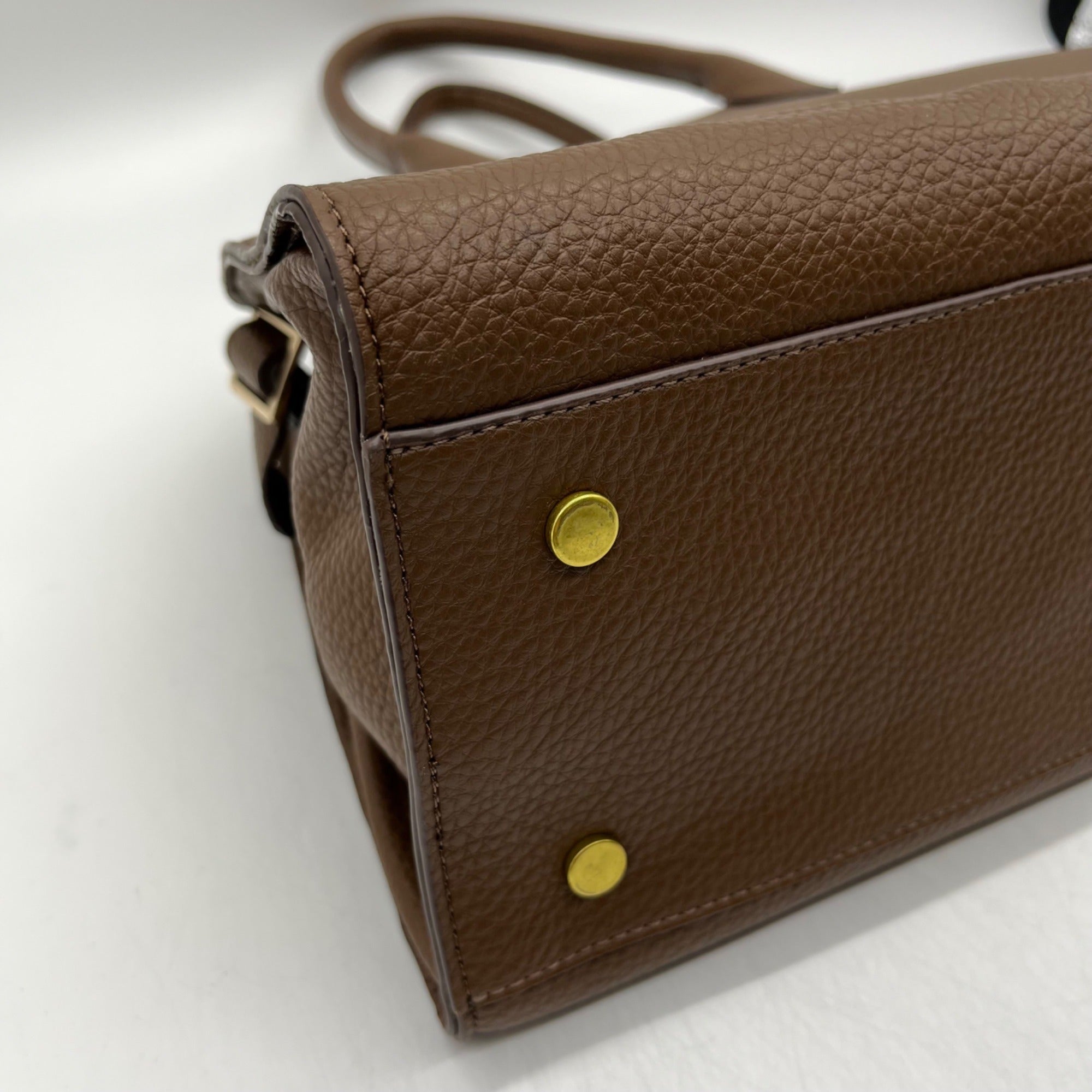 MMS Brown Leather Shoulder Bag