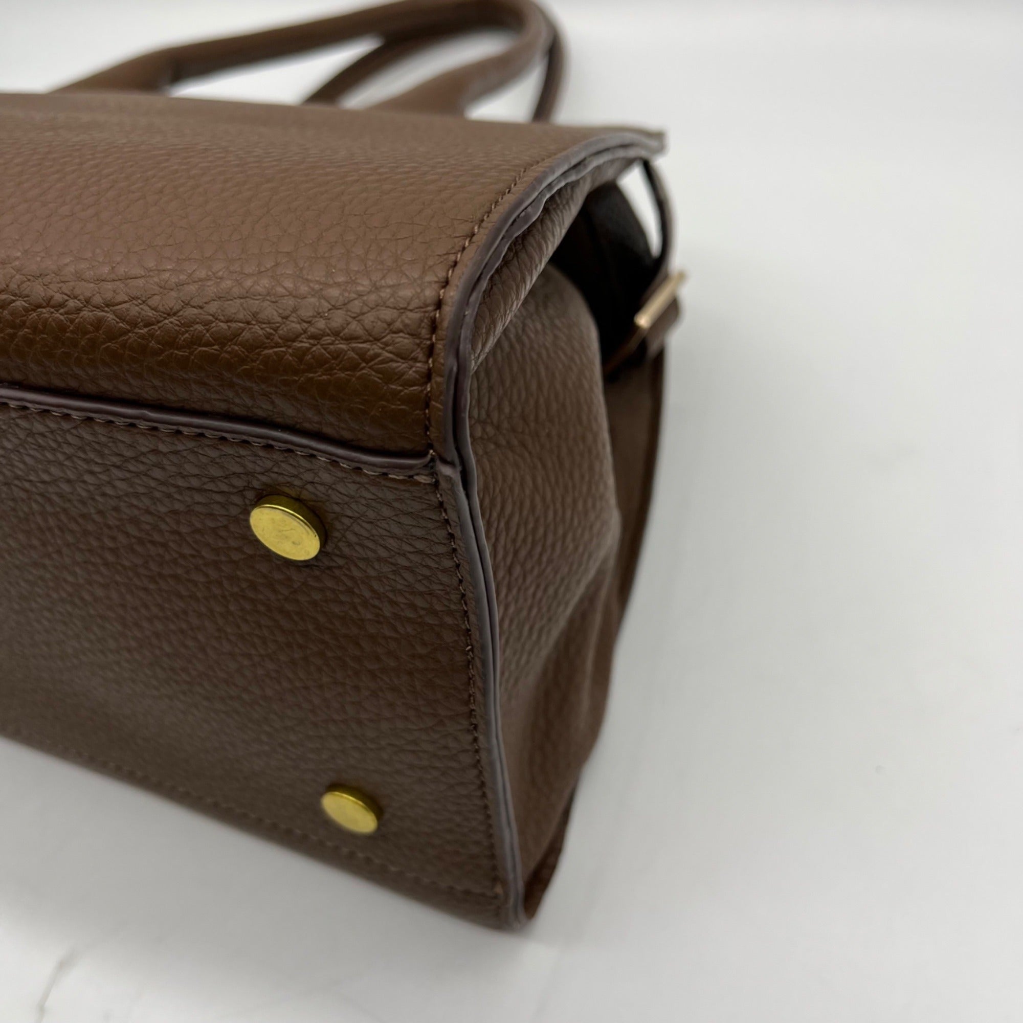 MMS Brown Leather Shoulder Bag