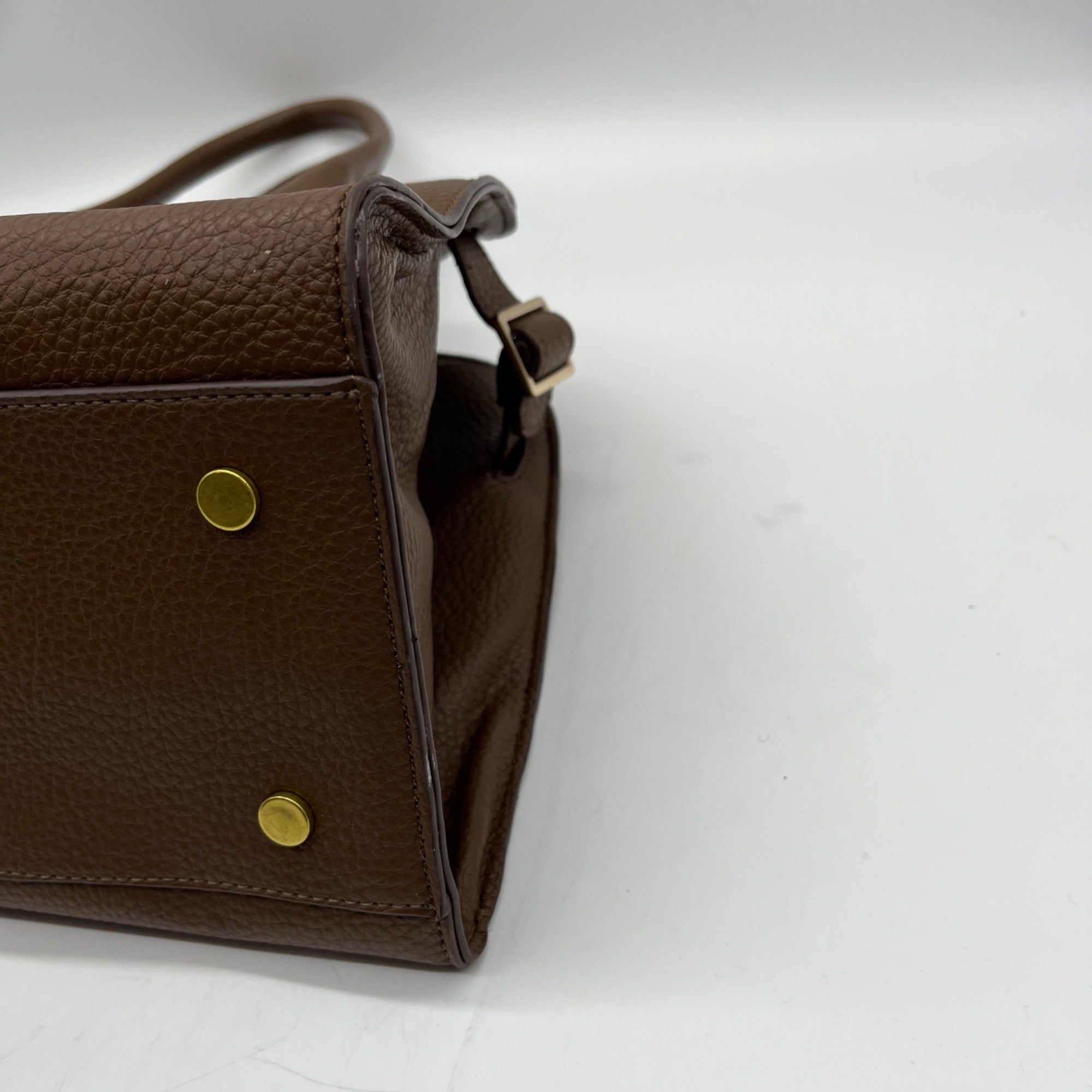 MMS Brown Leather Shoulder Bag