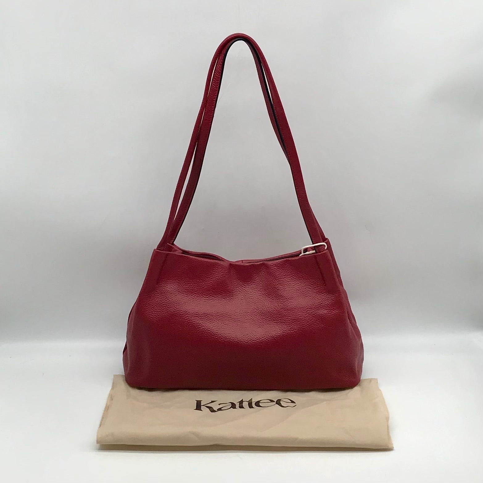 Kattee Red Leather Shoulder Bag
