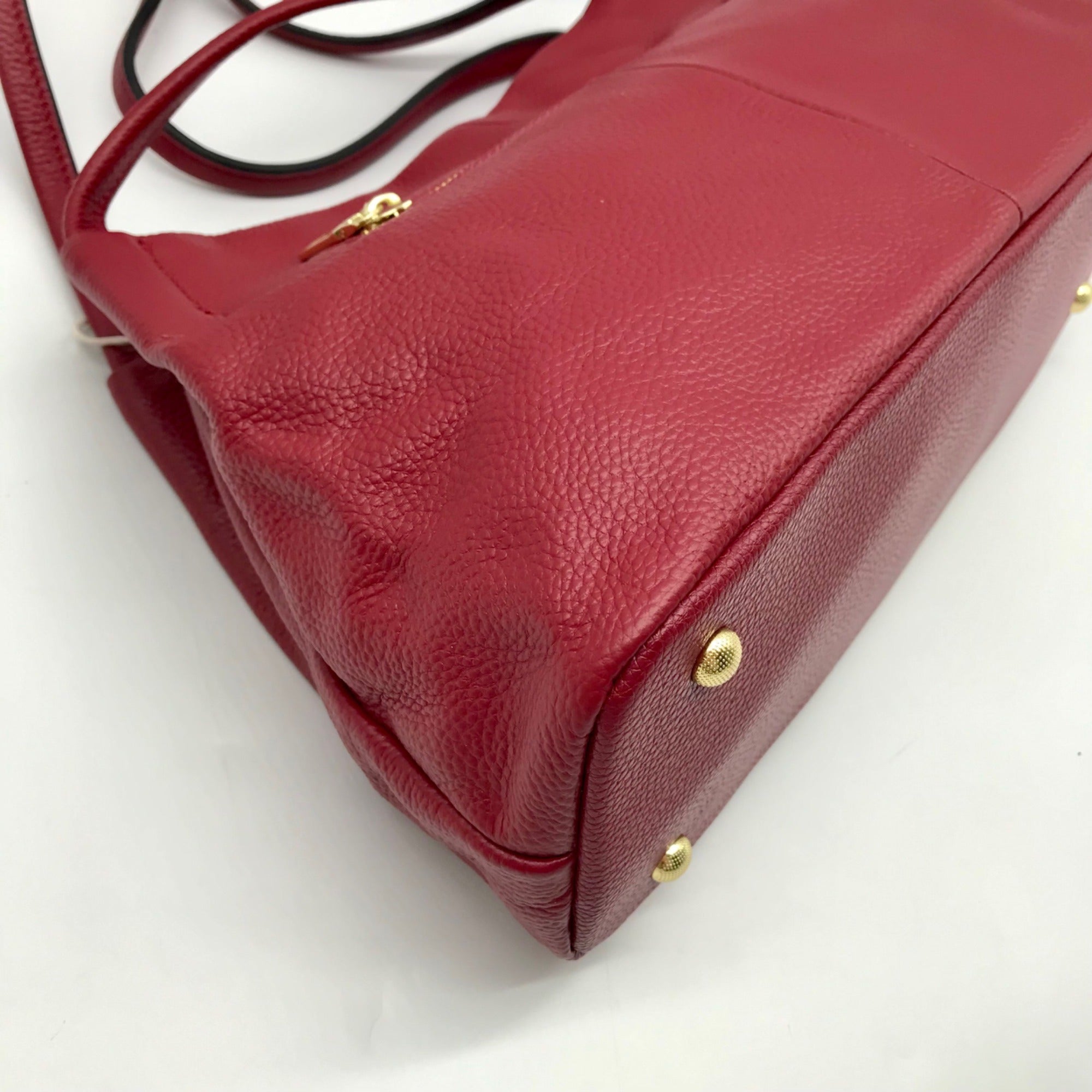 Kattee Red Leather Shoulder Bag