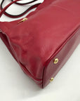 Kattee Red Leather Shoulder Bag