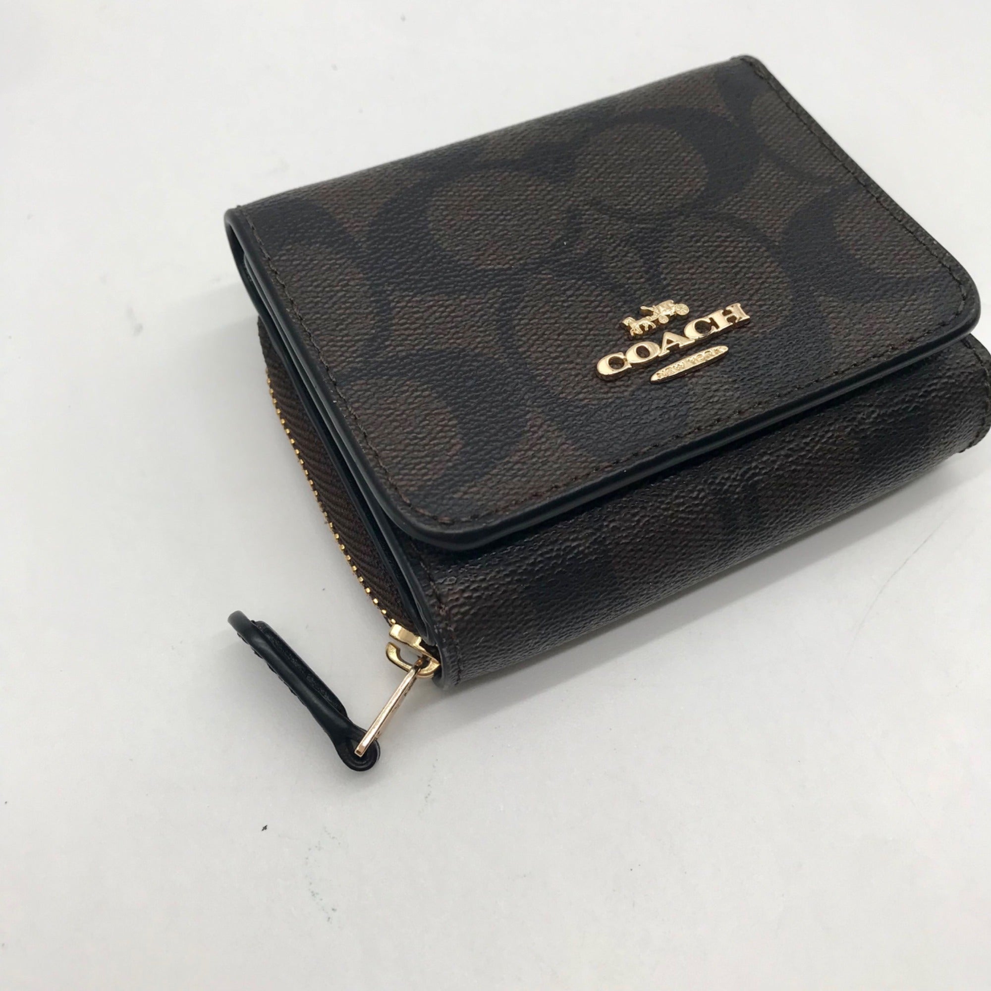 Coach Brown Small Trifold Wallet