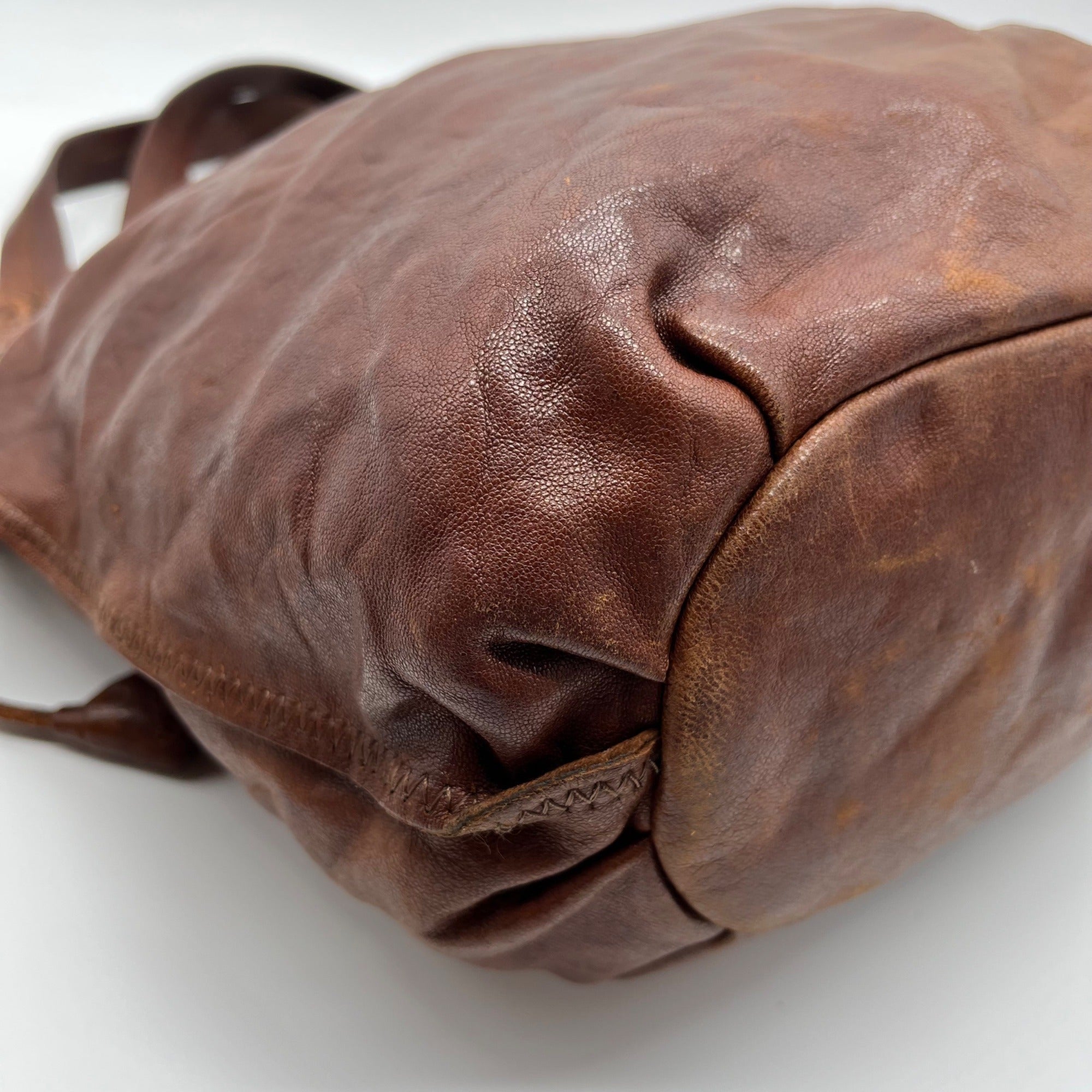 Lucky Brown Italian Leather Shoulder Bag