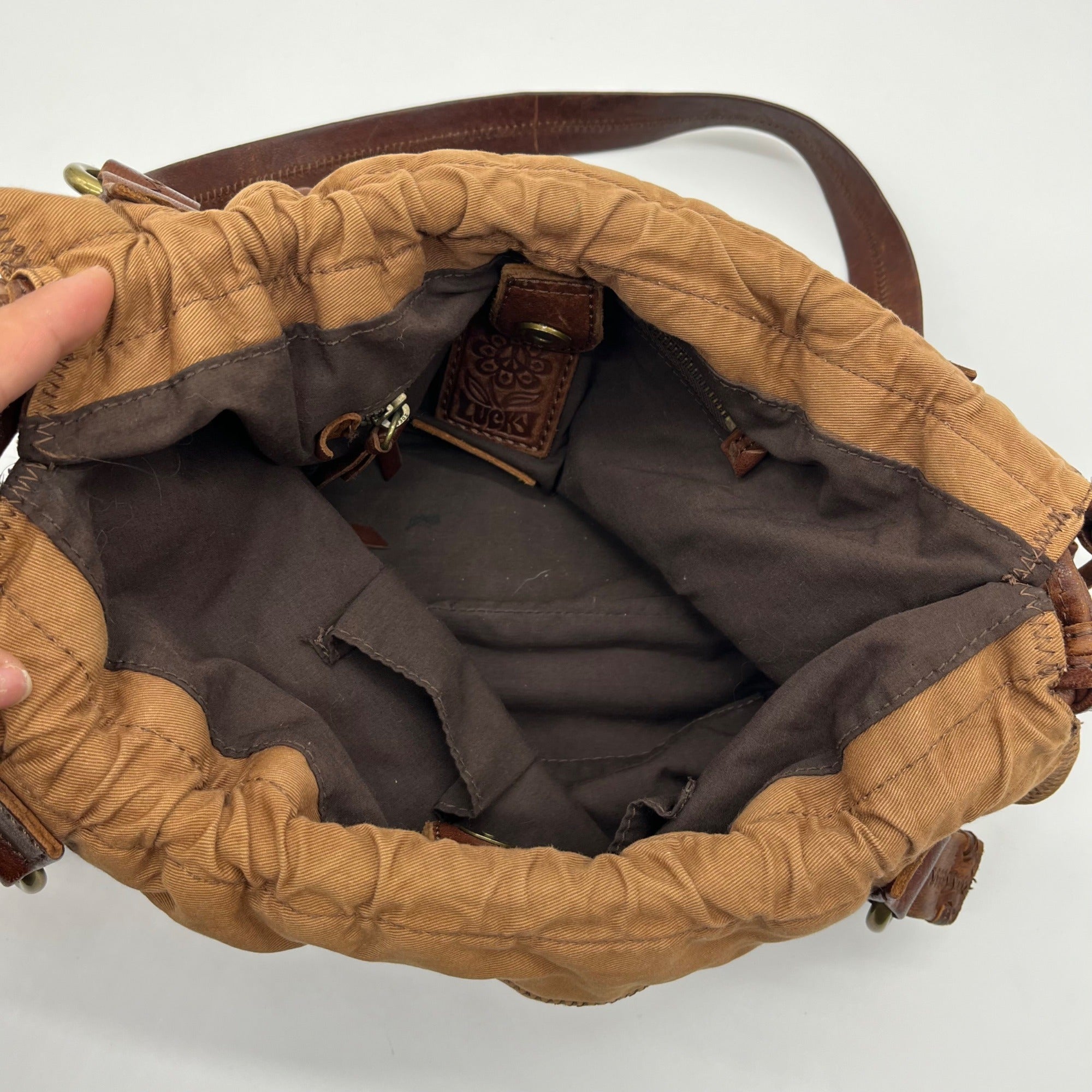 Lucky Brown Italian Leather Shoulder Bag