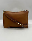 Michael Kors Brown Pebbled Leather Jet Set Crossbody Bag