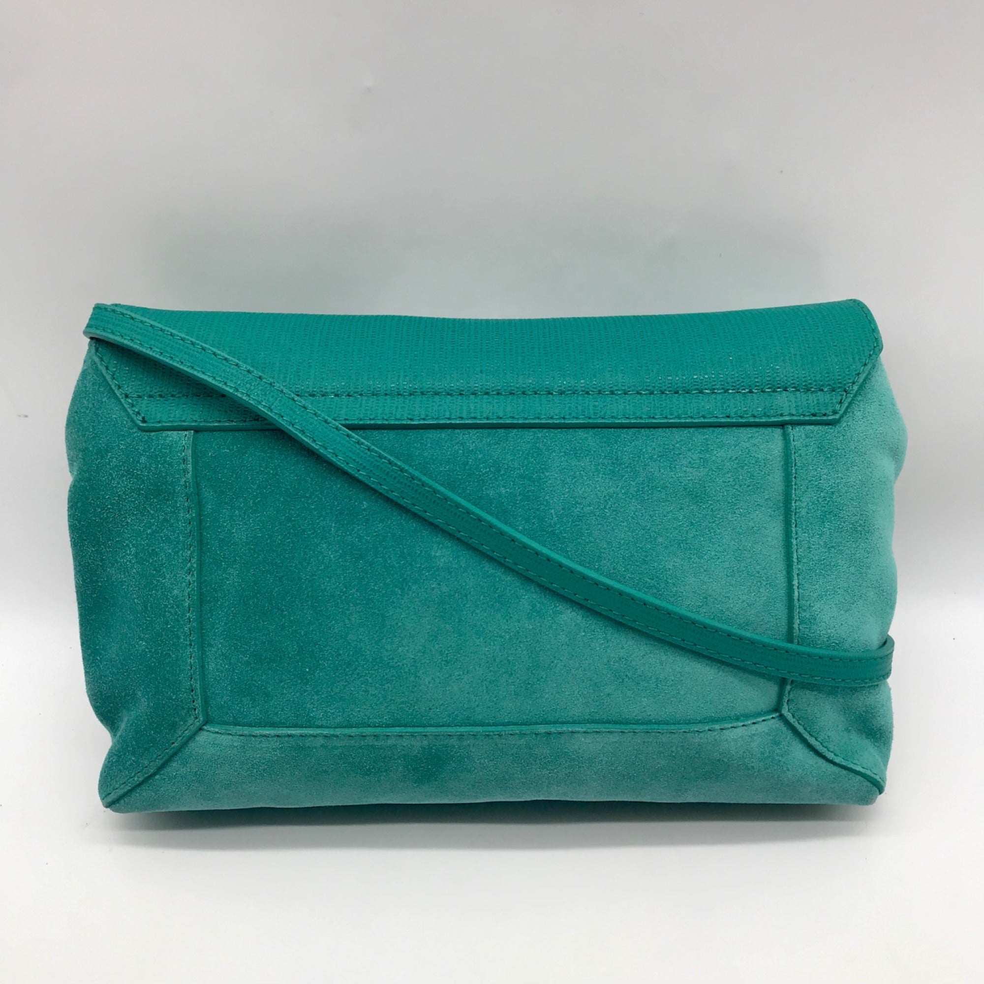 Furla Smeraldo Green Leather &amp; Suede Crossbody Bag