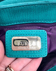 Furla Smeraldo Green Leather & Suede Crossbody Bag