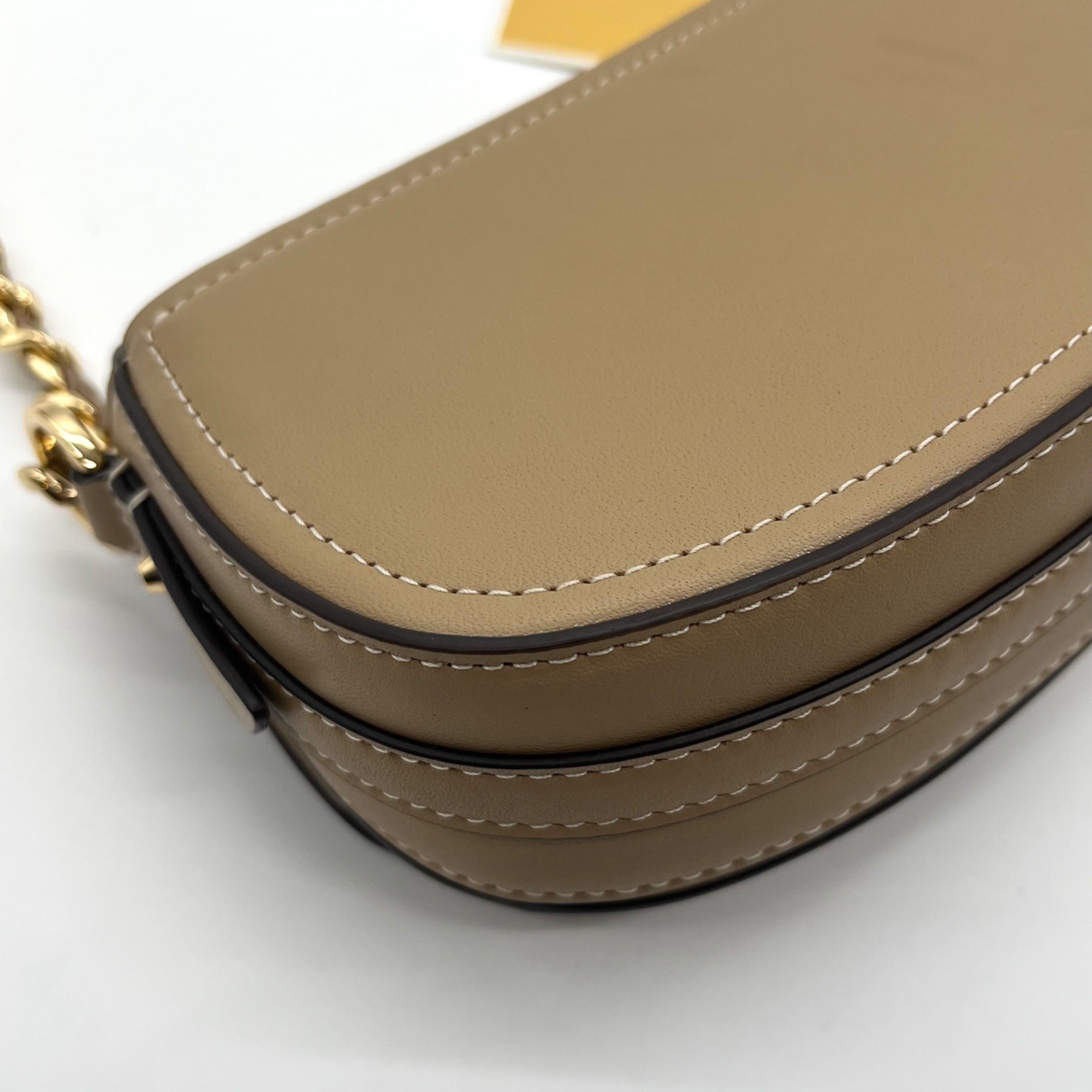 Michael Kors Camel Leather Mila Chain Sling Messenger Bag