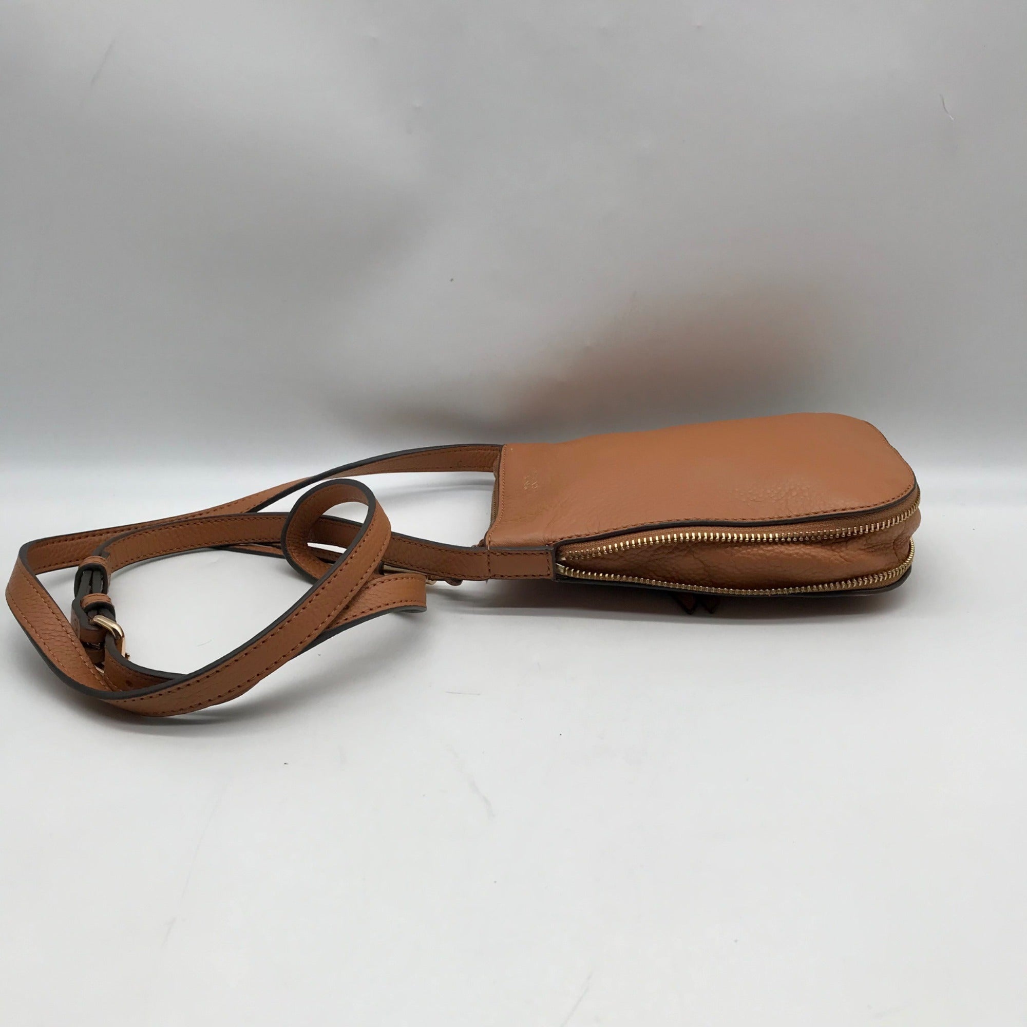Vince Camuto Brown Pebbled Leather Kenzy Crossbody Bag