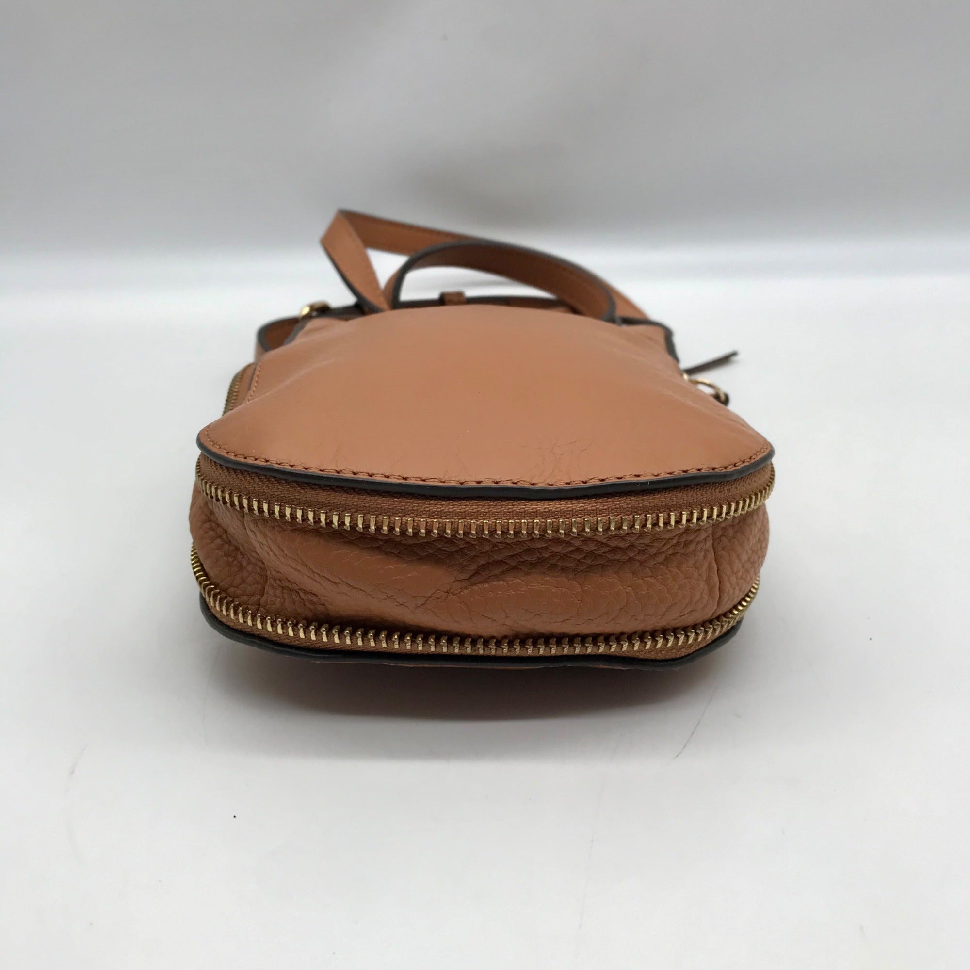 Vince Camuto Brown Pebbled Leather Kenzy Crossbody Bag
