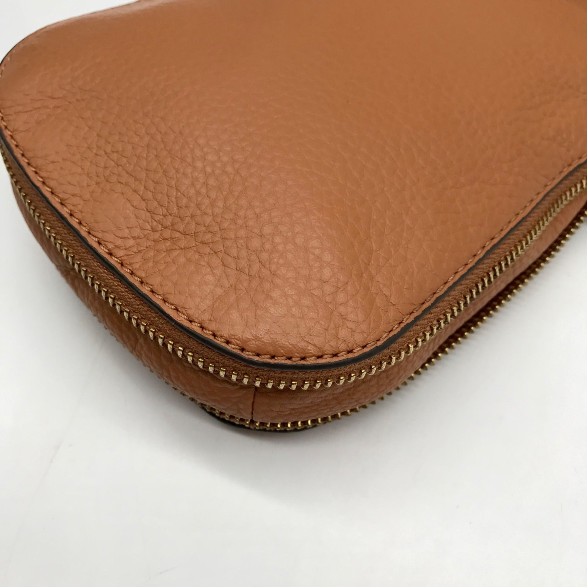 Vince Camuto Brown Pebbled Leather Kenzy Crossbody Bag