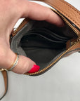 Vince Camuto Brown Pebbled Leather Kenzy Crossbody Bag