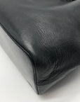 Loeffler Randall Black Leather Pom-Pom Drawstring Tote Bag