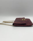 Michael Kors Red Snake-Embossed Leather Shoulder Bag