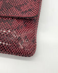 Michael Kors Red Snake-Embossed Leather Shoulder Bag