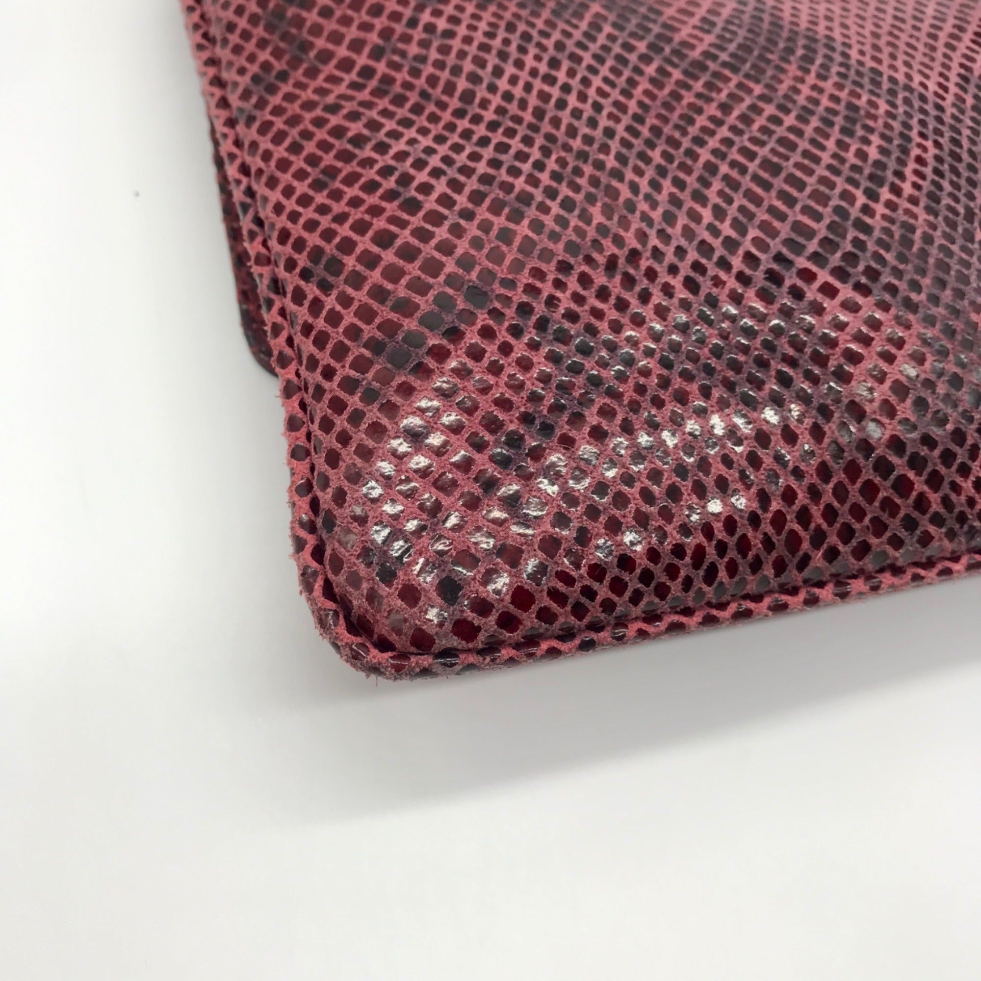 Michael Kors Red Snake-Embossed Leather Shoulder Bag