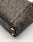 Michael Kors Signature Brown Coated Canvas Jet Set East West Tote Bag