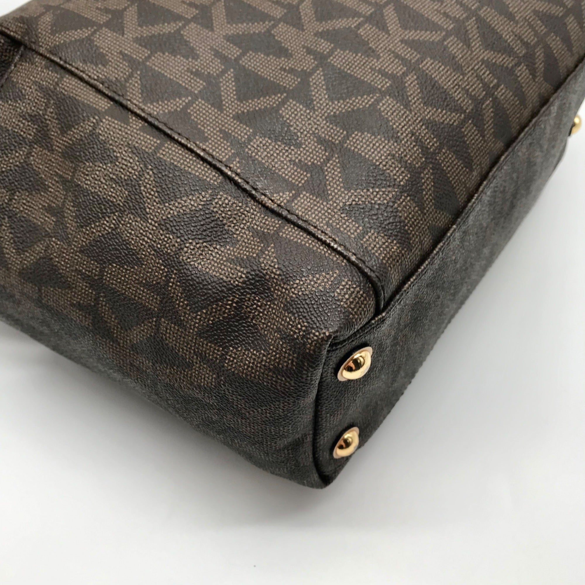 Michael Kors Signature Brown Coated Canvas Jet Set East West Tote Bag