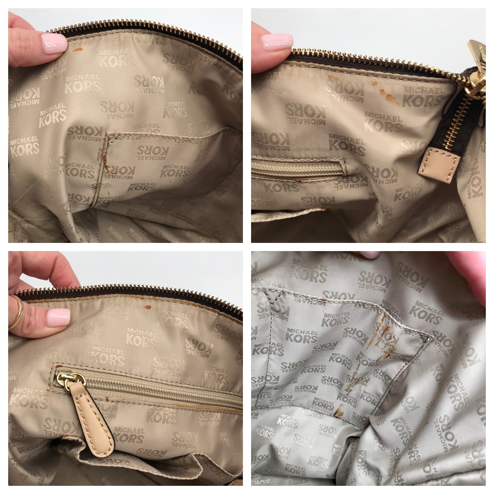 Michael Kors Signature Brown Coated Canvas Jet Set East West Tote Bag