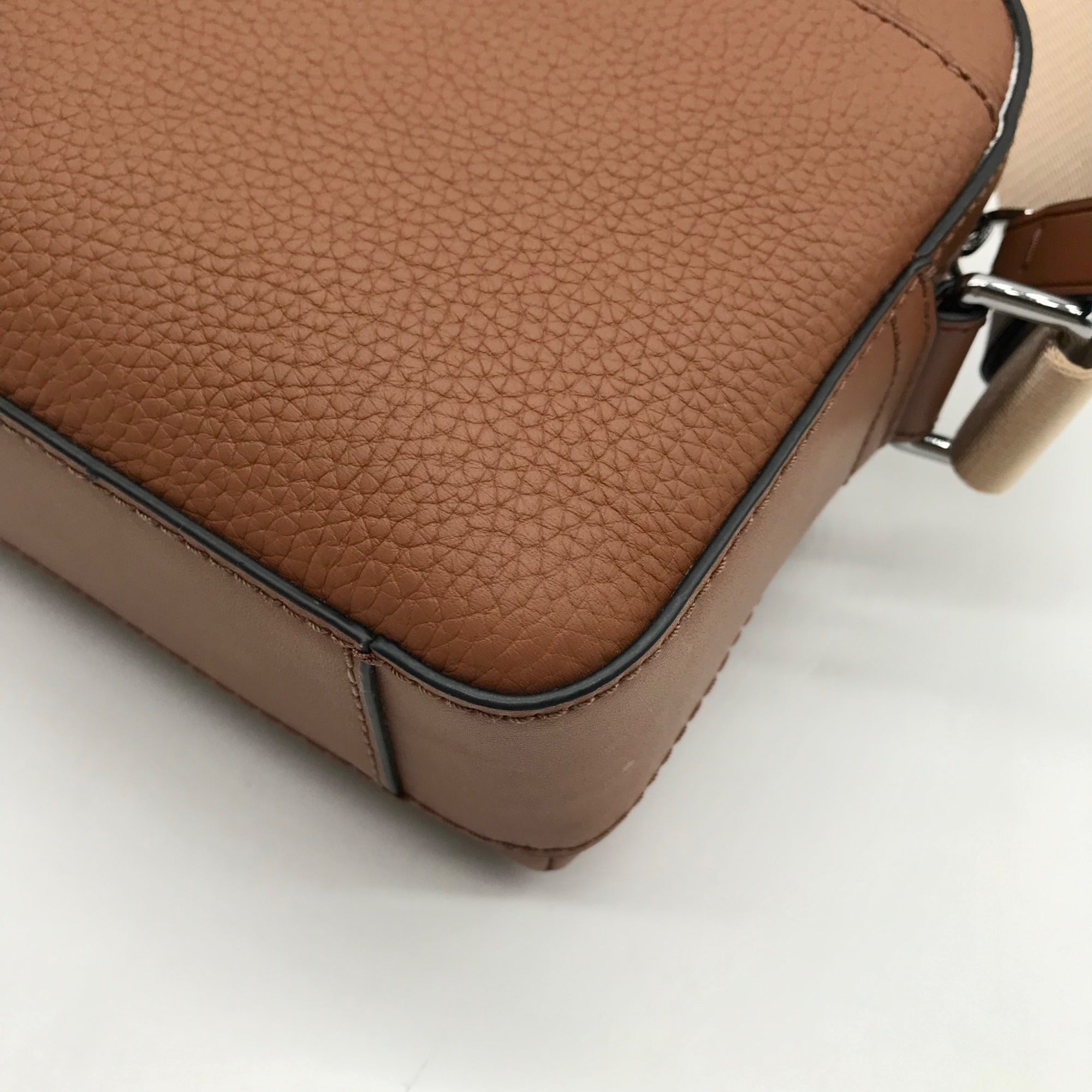 Michael Kors Luggage Brown Pebbled Leather Hudson Utility Crossbody Bag