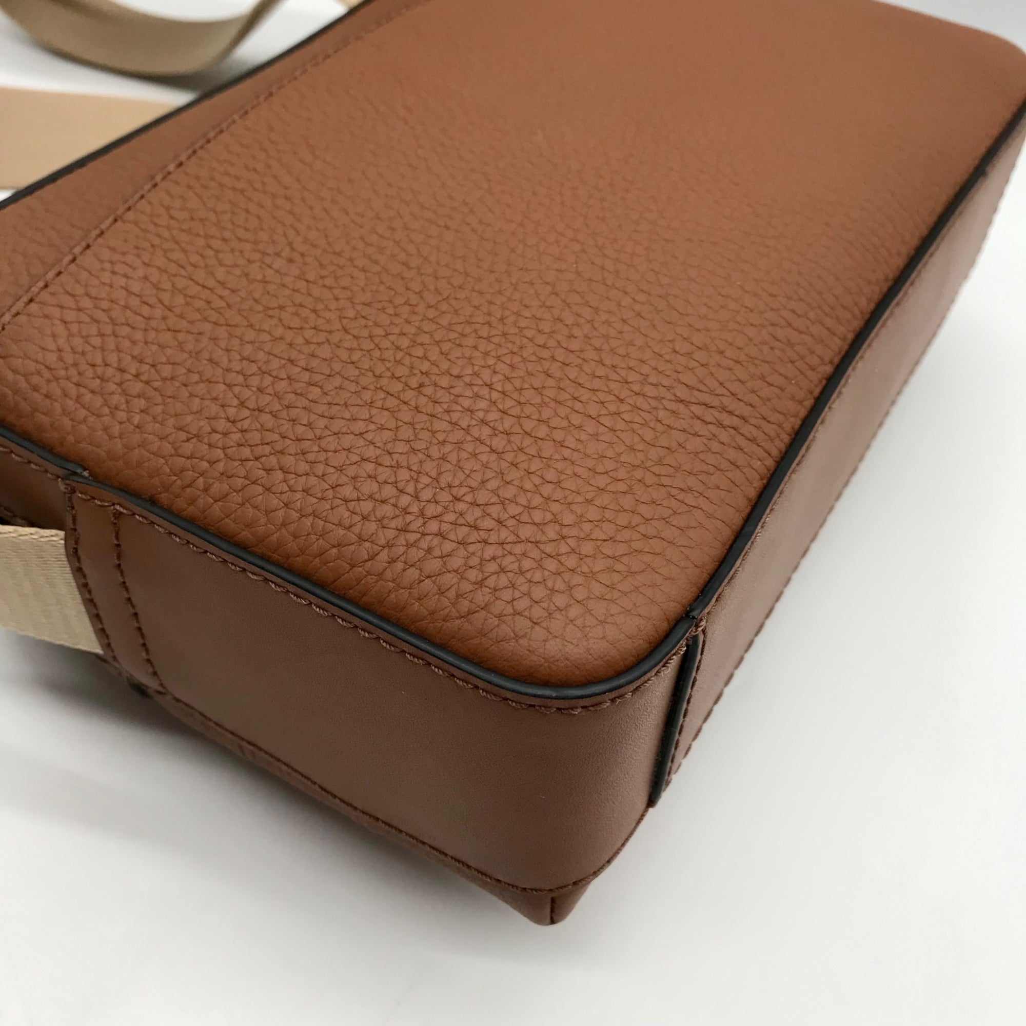 Michael Kors Luggage Brown Pebbled Leather Hudson Utility Crossbody Bag