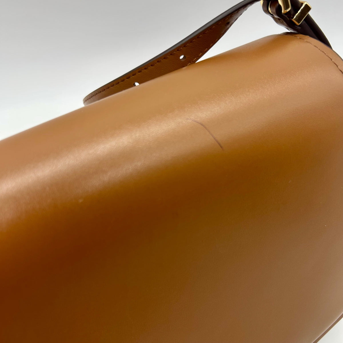 Michael Kors Luggage Brown Leather Lydia Flap Messenger Crossbody Bag
