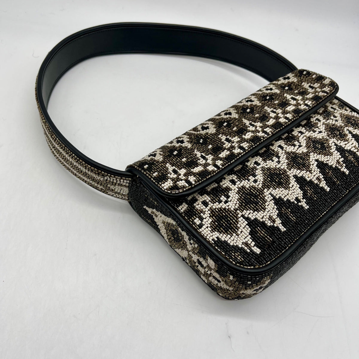 Stuad Tommy  Brown Beaded Shoulder Bag