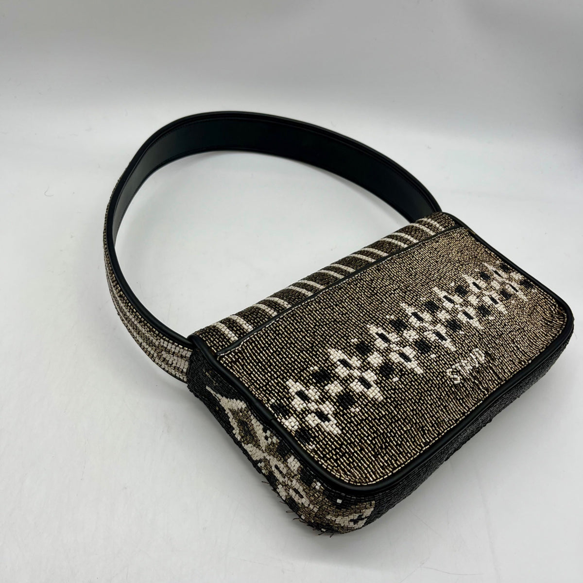 Stuad Tommy  Brown Beaded Shoulder Bag
